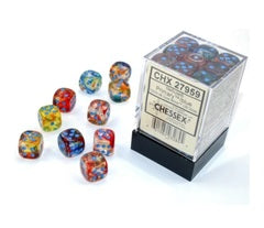 Chessex: Primary/Turqoise Luminary Nebula 36Ct D6 Dice Set Dice & Gaming Accessories Chessex
