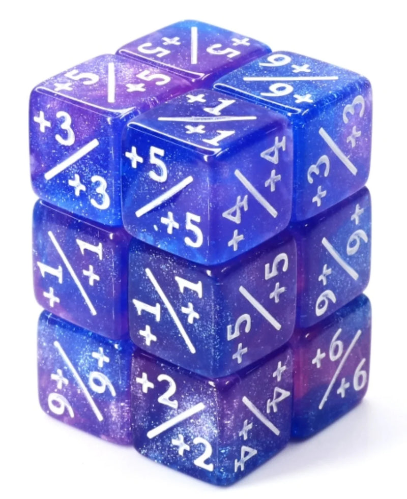 Foam Brain Games Blue & Purple Glitter 8Ct +1/+1 Counters Dice & Gaming Accessories Foam Brain Games