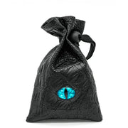 Foam Brain: Black Leatherette Cyberpunk Eye Dice Bag Dice & Gaming Accessories Foam Brain Games