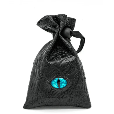 Foam Brain: Black Leatherette Cyberpunk Eye Dice Bag Dice & Gaming Accessories Foam Brain Games