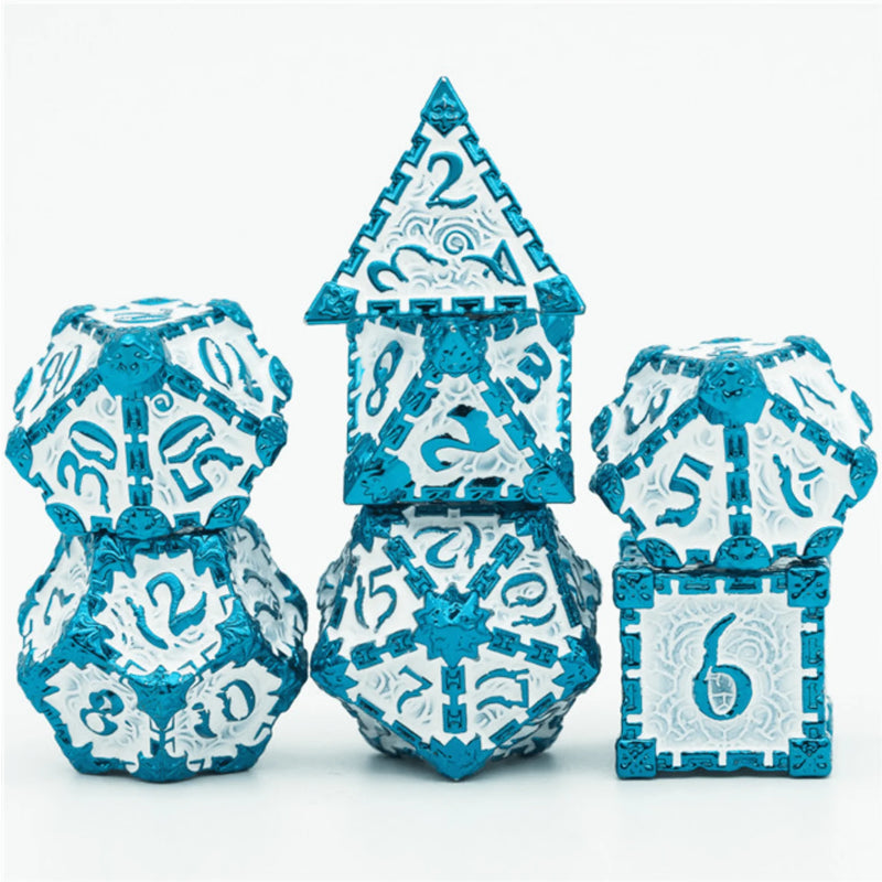 Foam Brain Games: Dagger of Venom Blue 7-Die Set (Metal) Dice & Gaming Accessories Foam Brain Games
