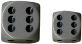 Chessex: Dark Grey/Black Opaque 12Ct D6 Dice Set: 16mm Dice & Gaming Accessories Chessex