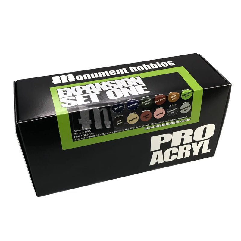 Monument Hobbies: Pro Acryl Expansion Set #1 - 12 Colors Model Paints Warp Speed Distribution
