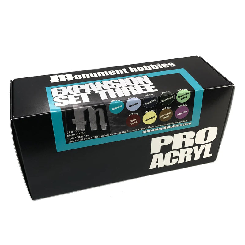 Monument Hobbies: Pro Acryl Expansion Set #3 - 9 Colors Model Paints Warp Speed Distribution