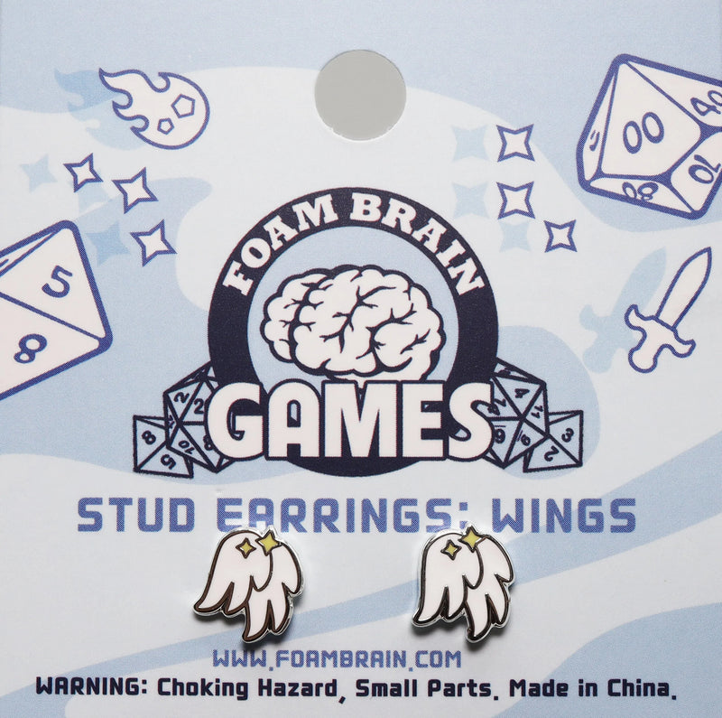 Foam Brain: Wing Stud Earrings Apparel & Merchandise Foam Brain Games   