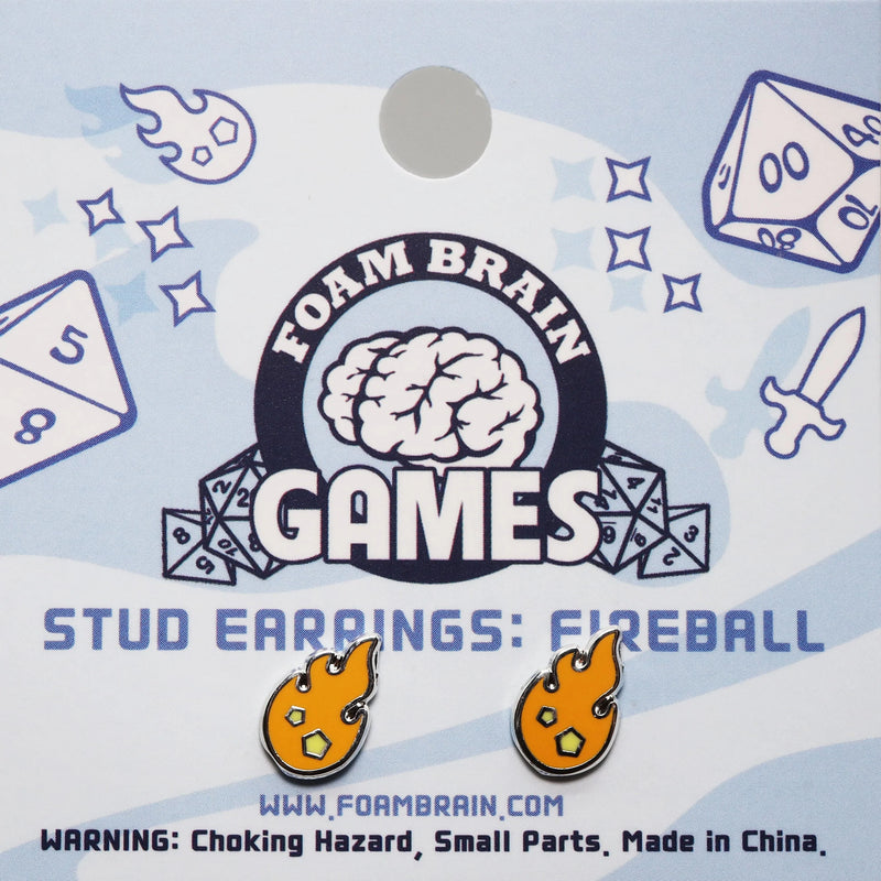 Foam Brain: Fireball Stud Earrings Apparel & Merchandise Foam Brain Games   