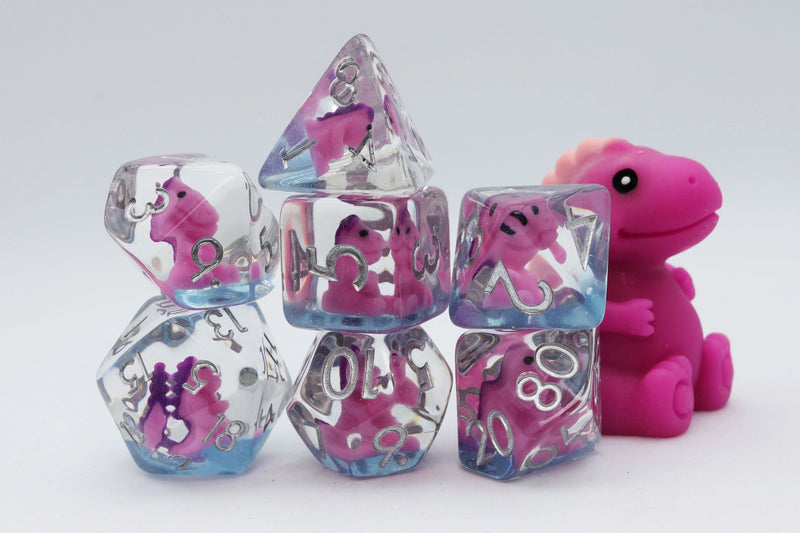 Foam Brain Games: Pink T-Rex 7-Die Set Dice & Gaming Accessories Foam Brain Games