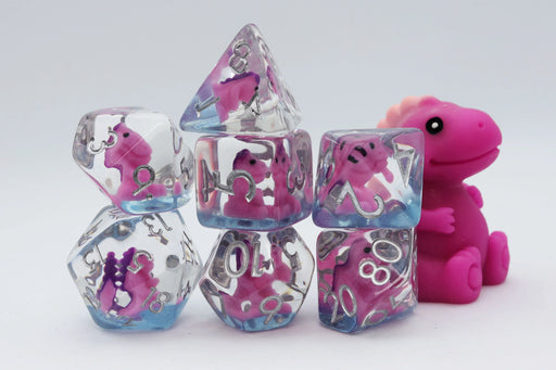 Foam Brain Games: Pink T-Rex 7-Die Set Dice & Gaming Accessories Foam Brain Games