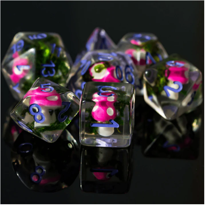 Foam Brain Games: Fantasy Forest Mushrooms 7-Die Set Dice & Gaming Accessories Foam Brain Games