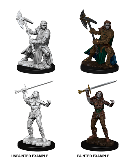 D&D Nolzur's Marvelous Miniatures: W7 Female Half-Orc Fighter Unpainted Miniatures WizKids