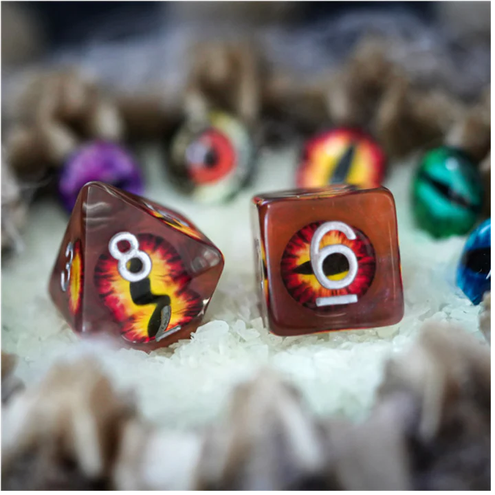 Foam Brain Games: Fire Demon Eye 7-Die Set Dice & Gaming Accessories Foam Brain Games