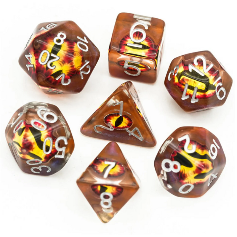 Foam Brain Games: Fire Demon Eye 7-Die Set Dice & Gaming Accessories Foam Brain Games
