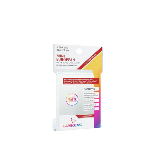 Gamegenic: Board Game Sleeves - Matte Mini European 50Ct (44mm x 69mm) Board Game Sleeves Gamegenic