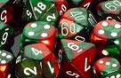 Chessex: Green Red/White Gemini 36Ct D6 Dice Set 12mm Dice & Gaming Accessories Chessex