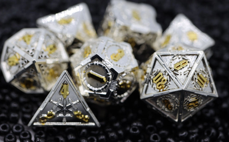 Foam Brain Games: Holy Sword 7-Die Set (Hollow Metal) Dice & Gaming Accessories Foam Brain Games