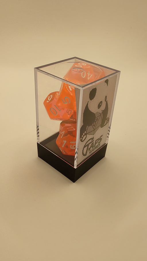 Taps Games: Crystal Flame Orange 7-Die Set Dice & Gaming Accessories Taps Imports