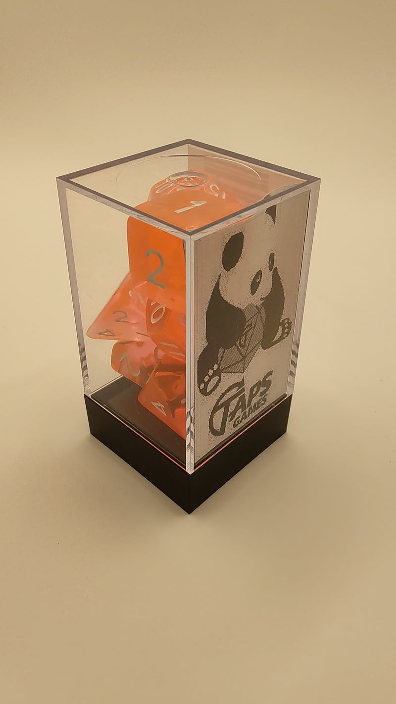 Taps Games: Crystal Flame Orange 7-Die Set Dice & Gaming Accessories Taps Imports