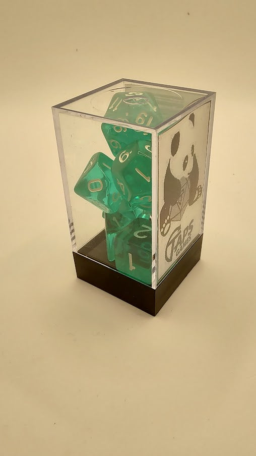 Taps Games: Crystal Aquamarine 7-Die Set Dice & Gaming Accessories Taps Imports
