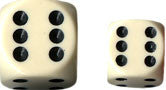 Chessex: Ivory/Black Opaque 12Ct D6 Dice Set: 16mm Dice & Gaming Accessories Chessex