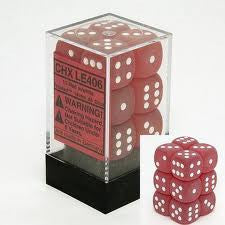 Chessex: Red/White Frosted 12Ct D6 Dice Set 16mm Dice & Gaming Accessories Chessex