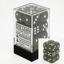 Chessex: Smoke/White Frosted 12Ct D6 Dice Set 16mm Dice & Gaming Accessories Chessex
