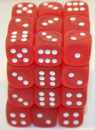 Chessex: Red/White Frosted 36Ct D6 Dice Set 12mm Dice & Gaming Accessories Chessex