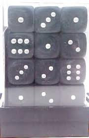 Chessex: Smoke/White Frosted 36Ct D6 Dice Set 12mm Dice & Gaming Accessories Chessex