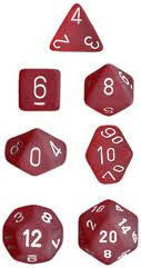Chessex: Red/White Frosted 7-Die Set Dice & Gaming Accessories Chessex
