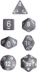 Chessex: Smoke/White Frosted 7-Die Set Dice & Gaming Accessories Chessex
