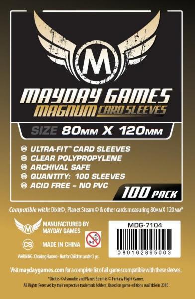 Mayday: Large Card Sleeves 80mm X 120mm 100Ct Card Sleeves Mayday Games