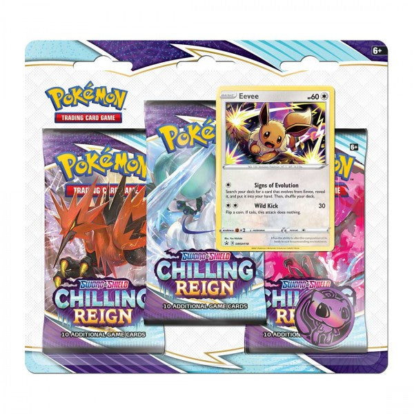 Pokémon Chilling Reign 3 Booster Blister Pack Eevee Pokemon Sealed Pokémon   