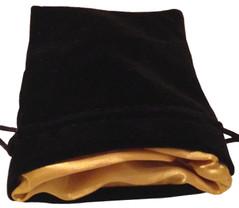 Satin Lined Black/Gold Dice Bag Dice & Gaming Accessories Metallic Dice Games
