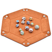 Foam Brain Games: Navy w/ Tan Leatherette & Velvet Hex Dice Tray Dice & Gaming Accessories Foam Brain Games