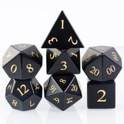 Foam Brain Games: Obsidian Engraved with Gold 7-Die Set Dice & Gaming Accessories Foam Brain Games
