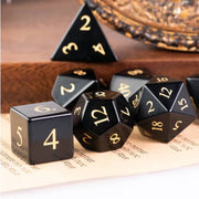 Foam Brain Games: Obsidian Engraved with Gold 7-Die Set Dice & Gaming Accessories Foam Brain Games