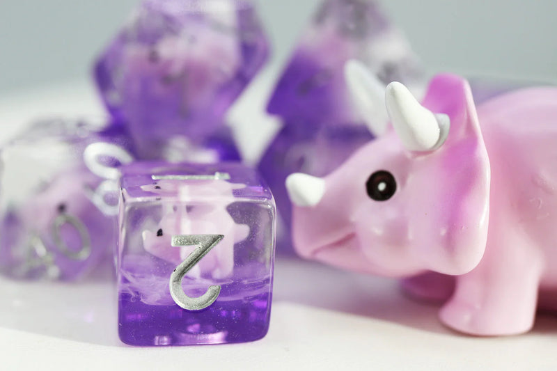 Foam Brain Games: Pink Triceratops 7-Die Set Dice & Gaming Accessories Foam Brain Games