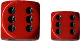 Chessex: Red/Black Opaque 12Ct D6 Dice Set: 16mm Dice & Gaming Accessories Chessex