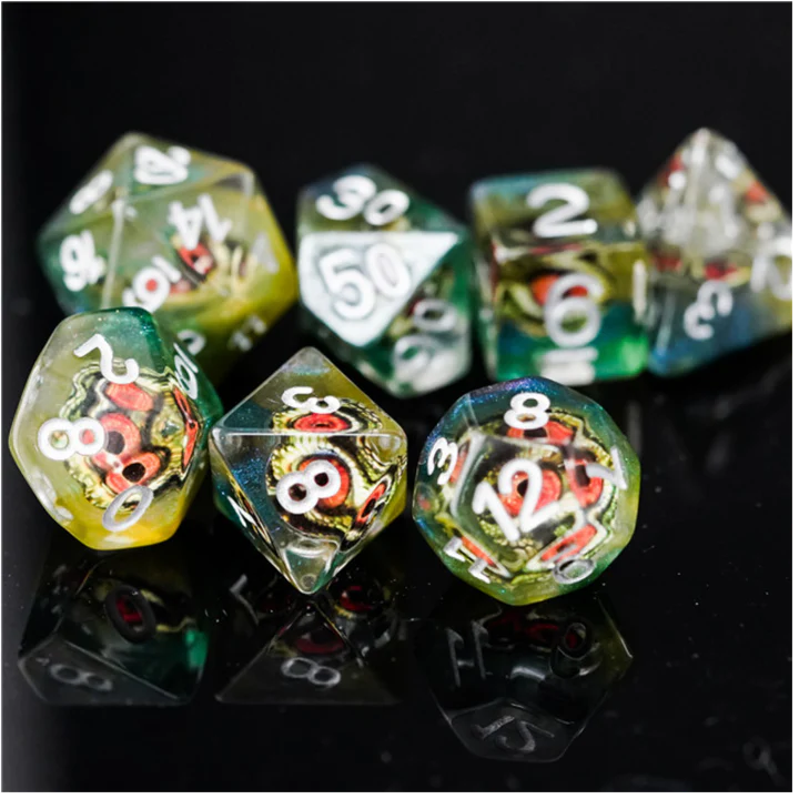 Foam Brain Games: Reptilian Eye 7-Die Set Dice & Gaming Accessories Foam Brain Games