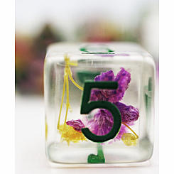 Foam Brain Games: Purple & Yellow Flower 7-Die Set Dice & Gaming Accessories Foam Brain Games