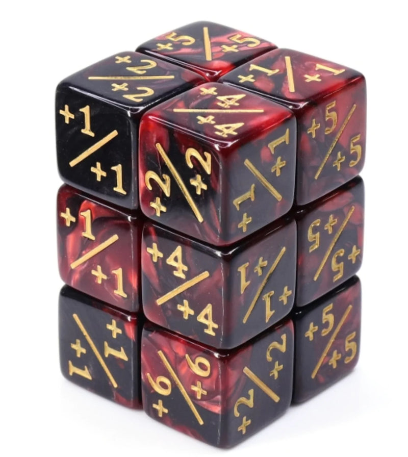 Foam Brain Games Red & Black 8Ct +1/+1 Counters Dice & Gaming Accessories Foam Brain Games