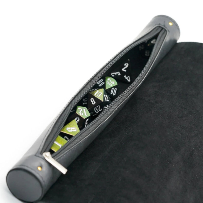 Foam Brain Games Black Roll Up Leatherette Dice Mat Dice & Gaming Accessories Foam Brain Games