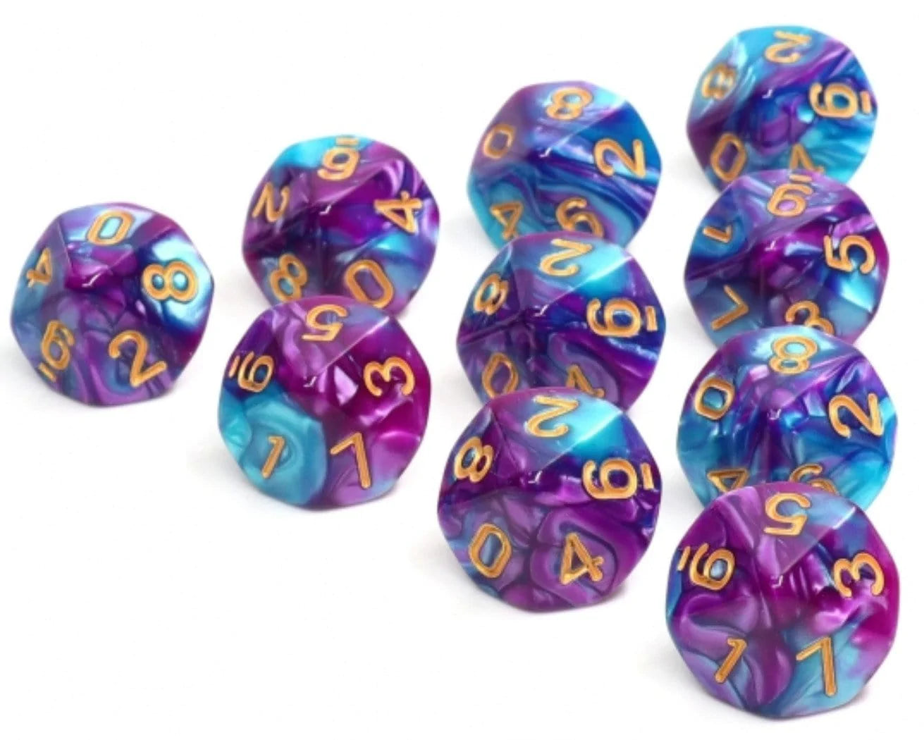 Foam Brain Games: Mermaid Beach D10Ct D10 Dice Set Dice & Gaming Accessories Foam Brain Games