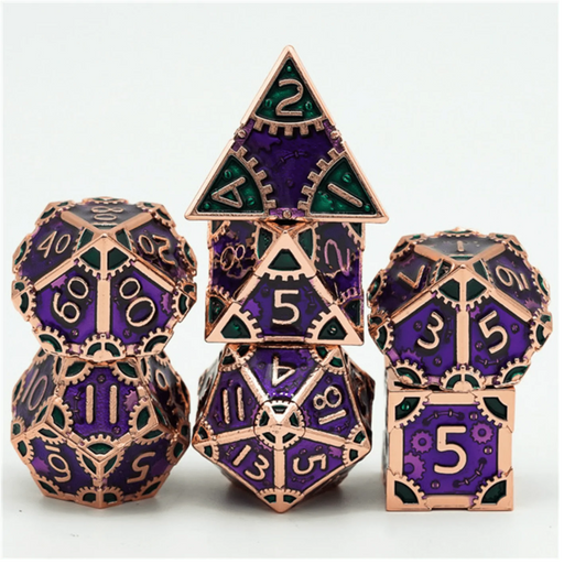 Foam Brain Games: SteamPunk Evil Queen 7-Die Set (Metal) Dice & Gaming Accessories Foam Brain Games