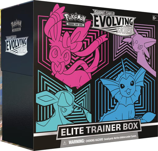 Pokémon Evolving Skies Elite Trainer Box: Sylveon, Vaporeon, Glaceon and Espeon Pokemon Sealed Pokémon   