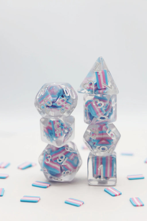 Foam Brain Games: Trans - Pride Flag 7-Die Set Dice & Gaming Accessories Foam Brain Games