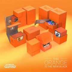 Ultimate Guard Twin Flip'N'Tray Deck Case 200+ Standard Size Xenoskin Orange Deck Boxes & Storage Ultimate Guard