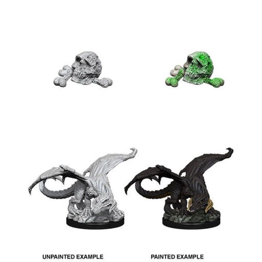 D&D Nolzur's Marvelous Miniatures: W10 Black Dragon Wyrmling Unpainted Miniatures WizKids