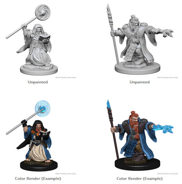 D&D Nolzur's Marvelous Miniatures: W1 Male Dwarf Wizard Unpainted Miniatures WizKids
