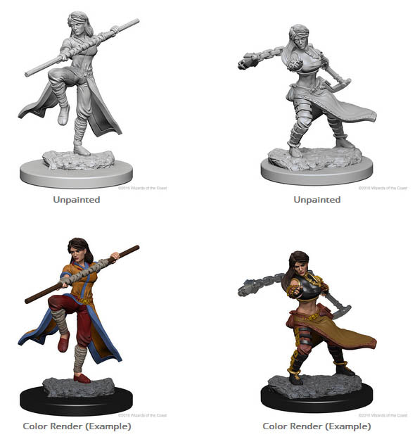 D&D Nolzur's Marvelous Miniatures: W1 Female Human Monk Unpainted Miniatures WizKids