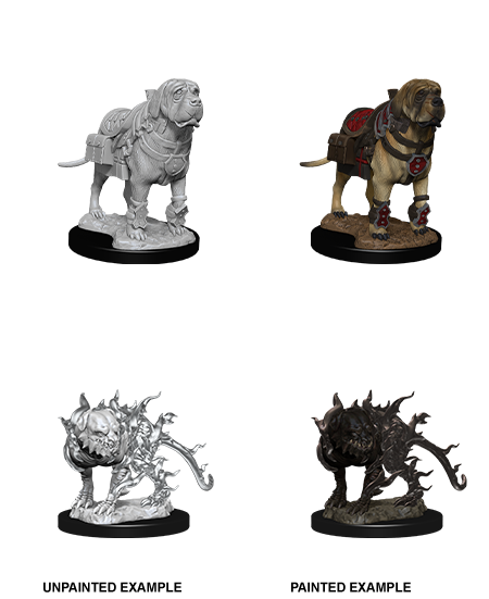 D&D Nolzur's Marvelous Miniatures: W11 Mastif & Shadow Mastif Unpainted Miniatures WizKids